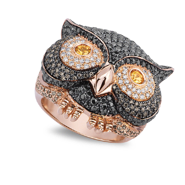 POAN2381RMN-anim-anello-gufo-in-oro-rosa-18k-con-diamanti-neri-bianchi-brown-gioielli-di-valenzai